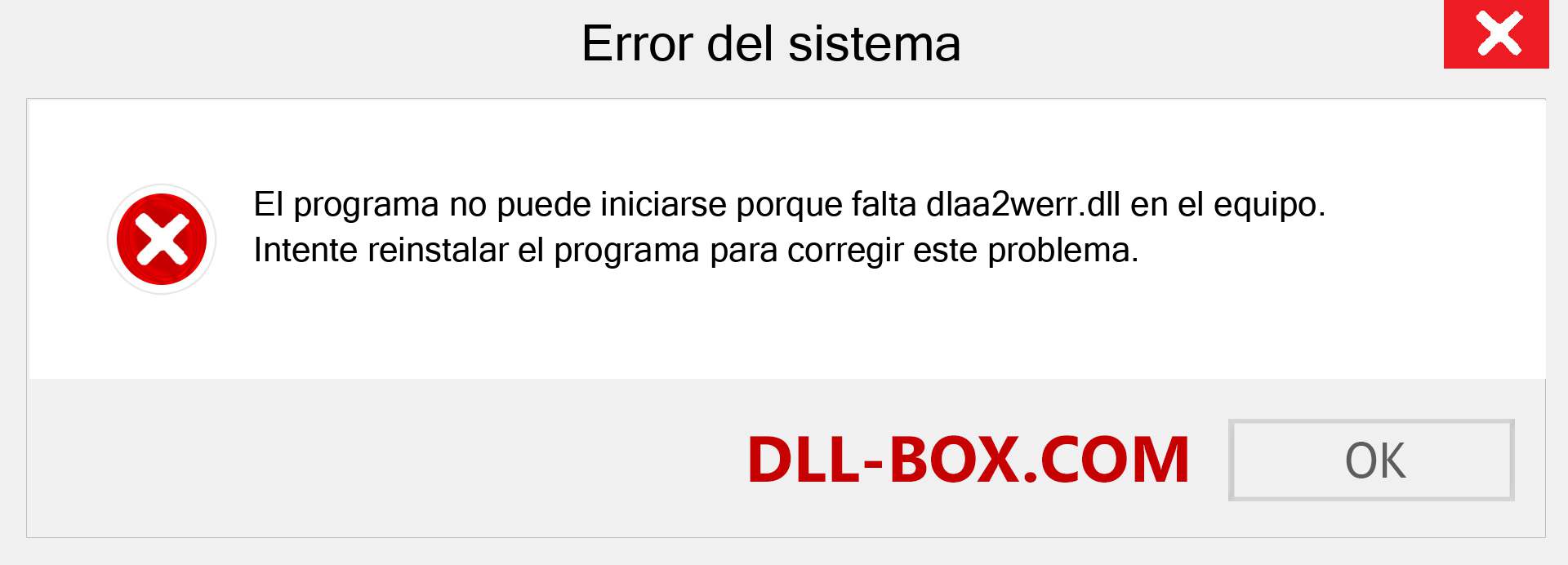 ¿Falta el archivo dlaa2werr.dll ?. Descargar para Windows 7, 8, 10 - Corregir dlaa2werr dll Missing Error en Windows, fotos, imágenes